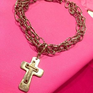 2/$40 Gorgeous Rustic Chain Cross Necklace